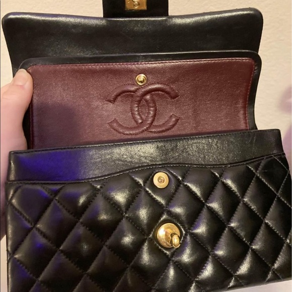 Vintage CHANEL Lambskin Double Flap Bag medium 2005 (9 Series) - Picture 3 of 16